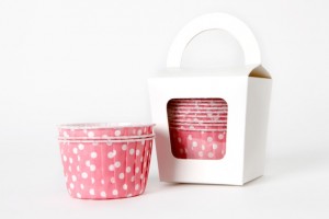 Polka Dot Muffin Cups Pink